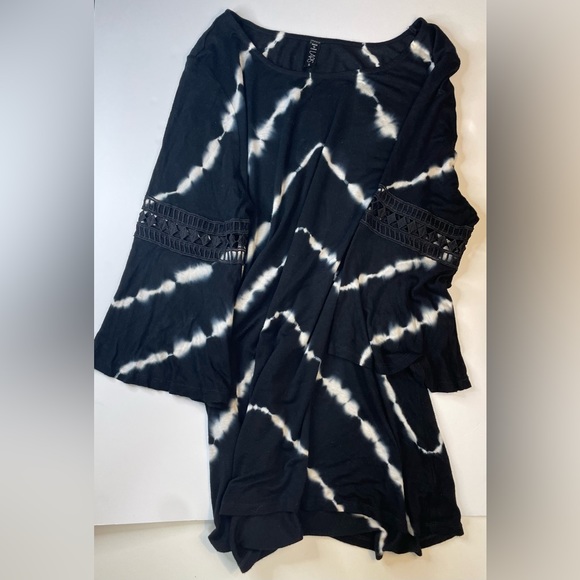 Boho black and white tie dye detailed dress - Picture 2 of 3